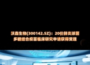 沃森生物：九价HPV疫苗和ACYW135群脑膜炎球菌多糖结合疫苗Ⅲ期临床研究持续开展中