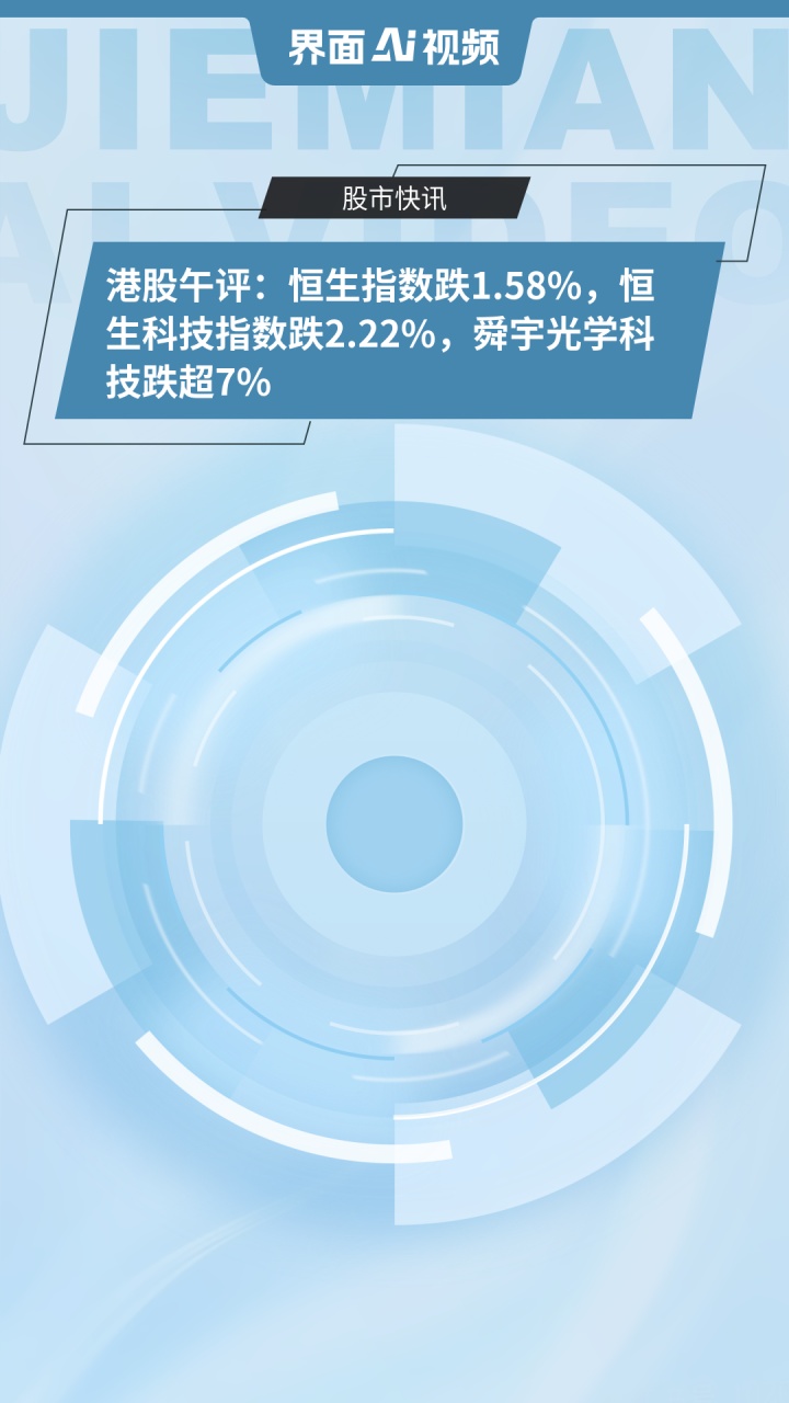 港股午评：恒生科技指数涨1.56% 小鹏汽车涨逾6%
